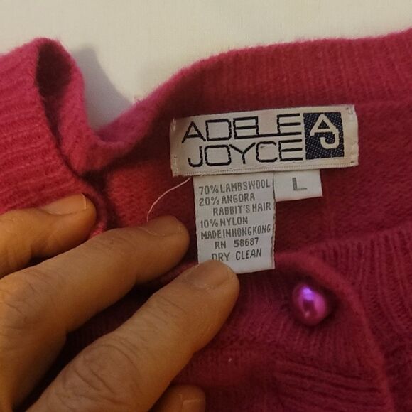 Vintage Adele Joyce lambwood /angora cardigan size large. - Picture 9 of 9